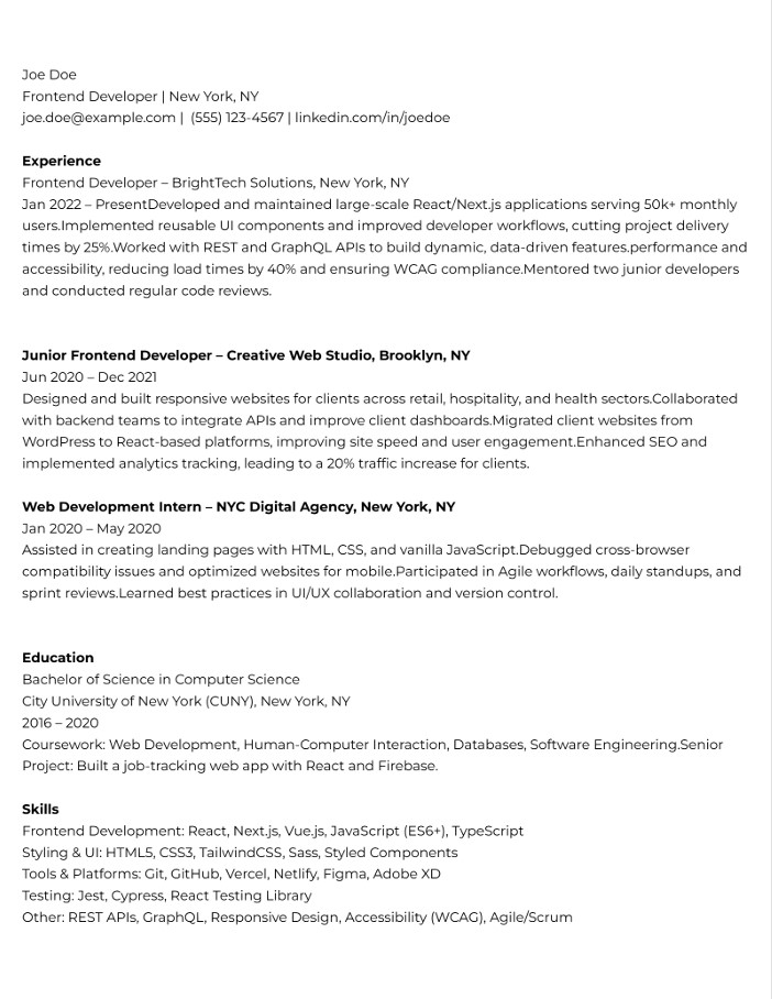 Resume Example